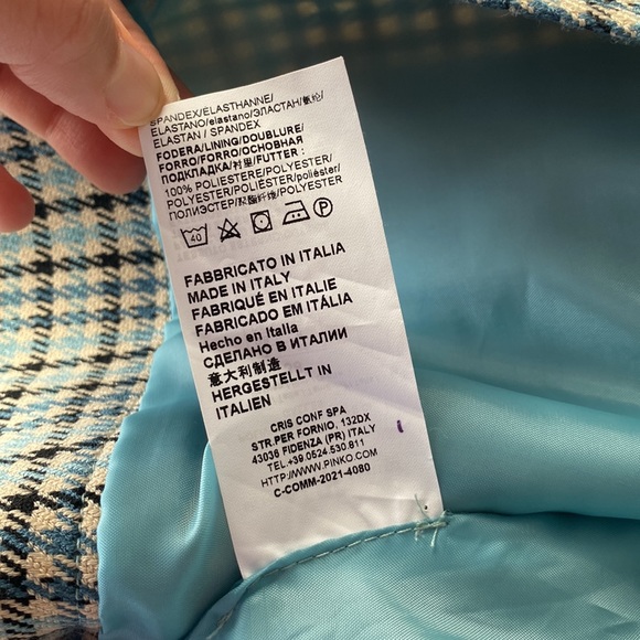 Pinko MADE IN ITALY plaid design cropped jacket - Picture 8 of 8